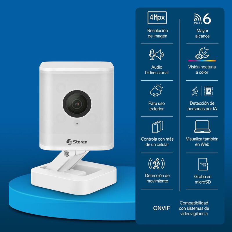 Steren 2 Mini C&aacute;maras De Seguridad Wi-fi 6, 4 M... image number null