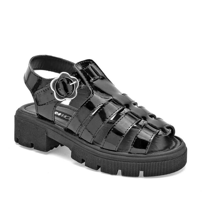 Moramora Sandalia para ni&ntilde;a negro charol image number null