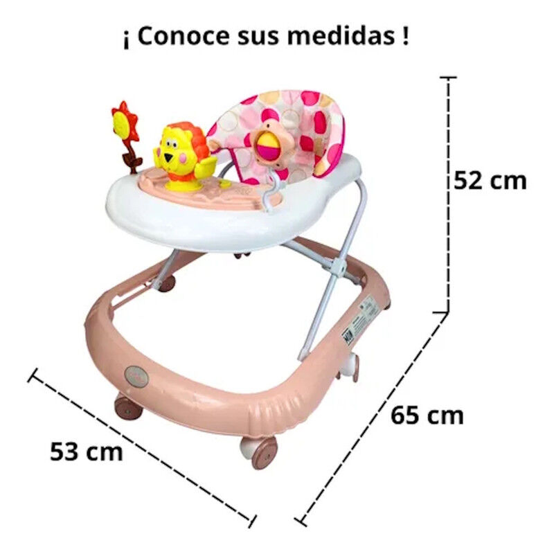 Andadera Para Beb&eacute; Rosa Con Luz Sonido Llantas ... image number null