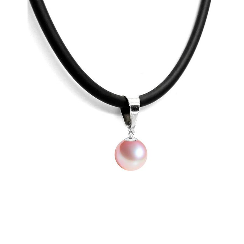 Collar y Aretes de Mujer Caucho, Plata .925 Per... image number null