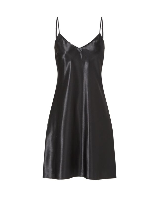 Camis&oacute;n de Raso con Tirantes Negro image number null