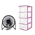 COMBO VENTILADOR DE 10CM 4 PUL+ ORGANIZADOR 4 CAJONES