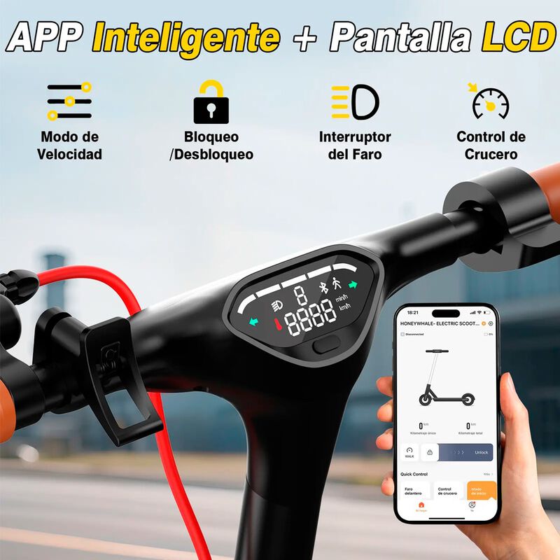 Scooter El&eacute;ctrico Honey Whale E9T Negro image number null