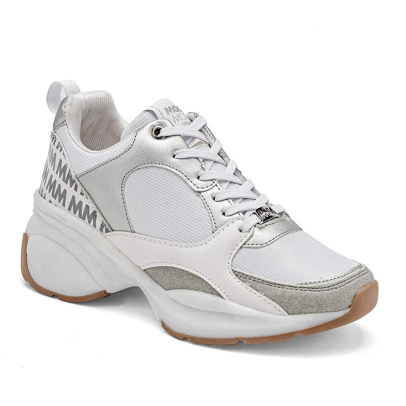 Moramora Tenis urbano para mujer blanco plata g... image number null
