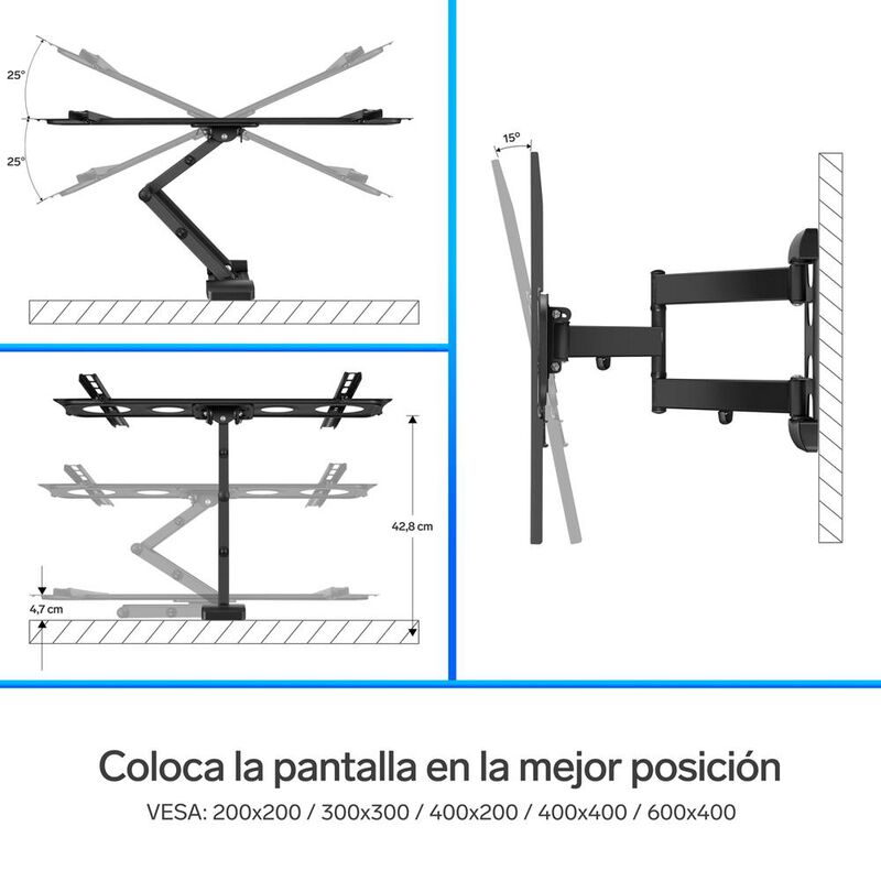 Soporte para pantallas de 32&rdquo; a 77", con brazo ... image number null
