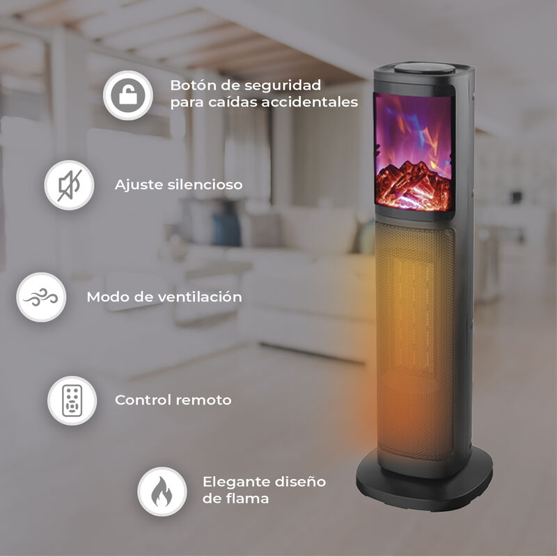 Combo De 4 Calefactores De Torre Cer&aacute;mico Con F... image number null