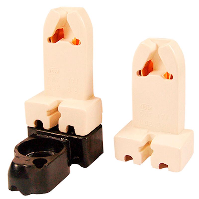 Base BIPIN para tubo fluorescente G13 Blanco Ma... image number null