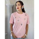 Playera manga corta aplicación