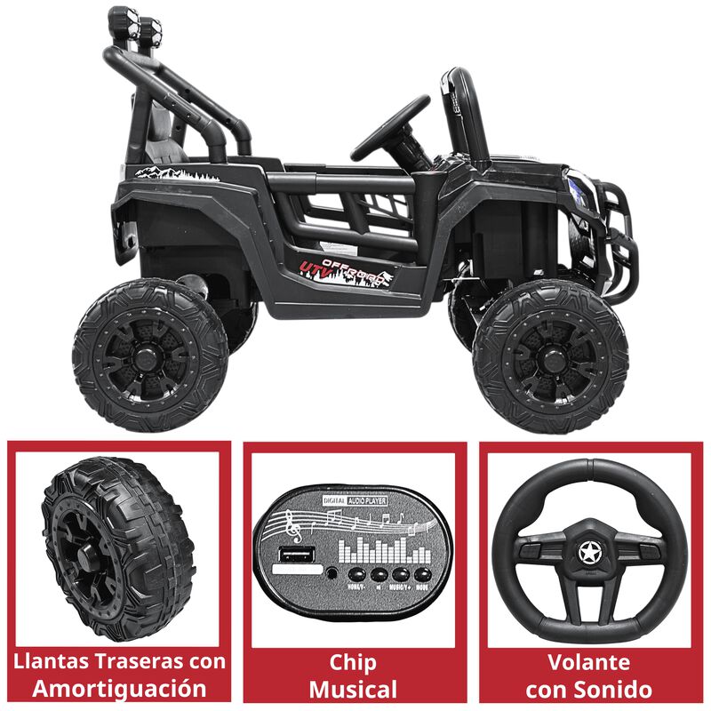 Montable El&eacute;ctrico Para Ni&ntilde;os 4x2 Luces Delante... image number null