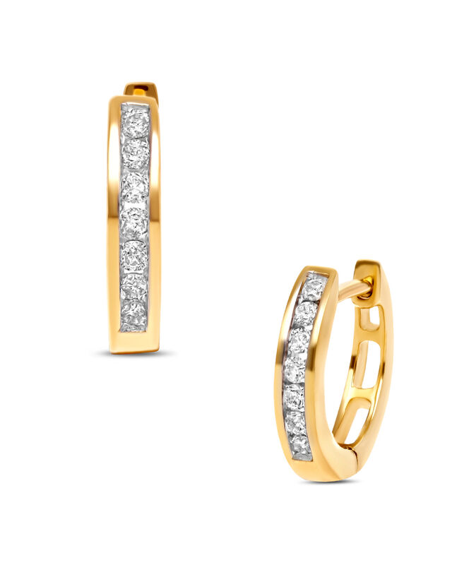 Arracadas Oro Amarillo Diamante 15 Puntos L3161... image number null