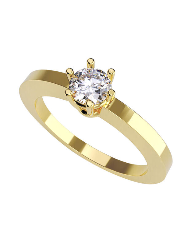 Anillo de Compromiso en Oro de 14K con Circonia... image number null