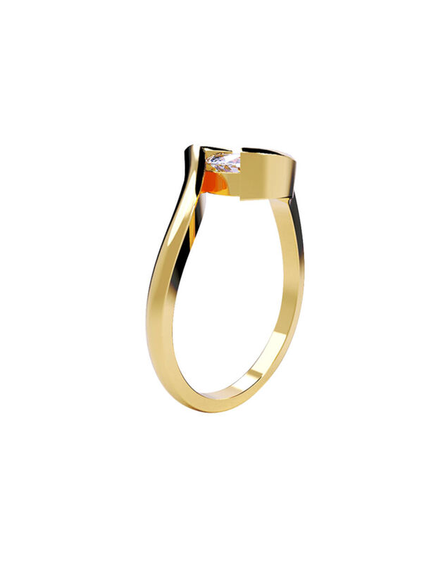 Anillo de Compromiso de 14K con Diamante de Lab... image number null
