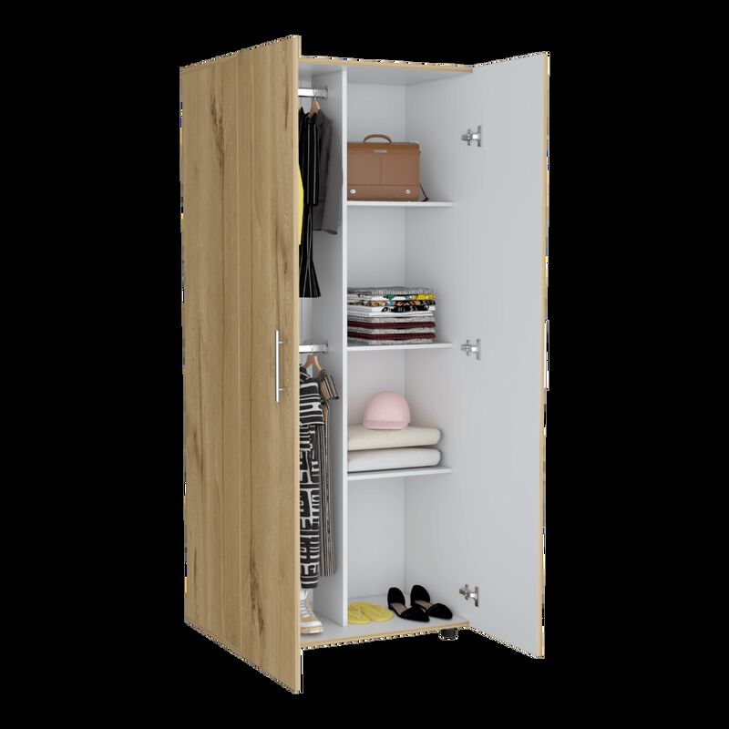Closet Derek Caf&eacute; Claro y Blanco Virtual Mueble... image number null