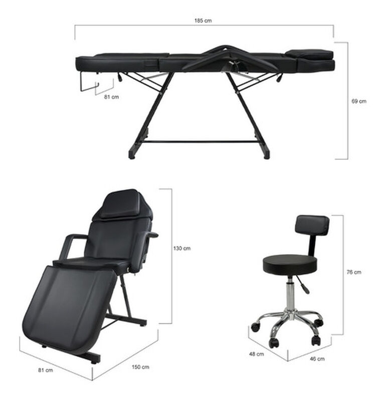 Silla Faciales Reclinable Sill&oacute;n Cama Masaje Sp... image number null