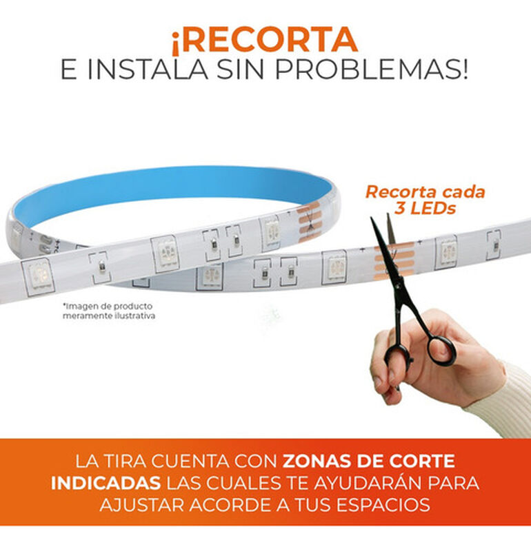 Tira Led 5 Metros De Longitud 12 W, Luz Amarill... image number null