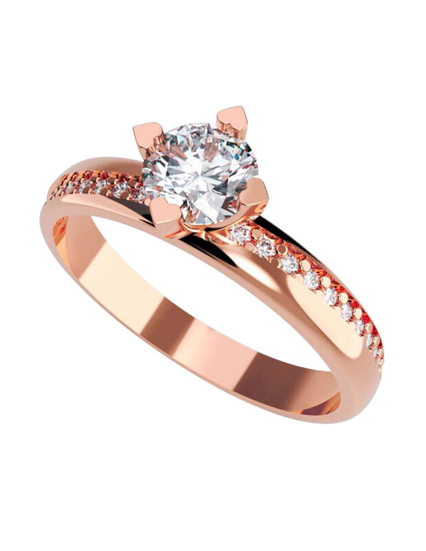 Anillo de Compromiso de 14K con Diamante de Lab... image number null