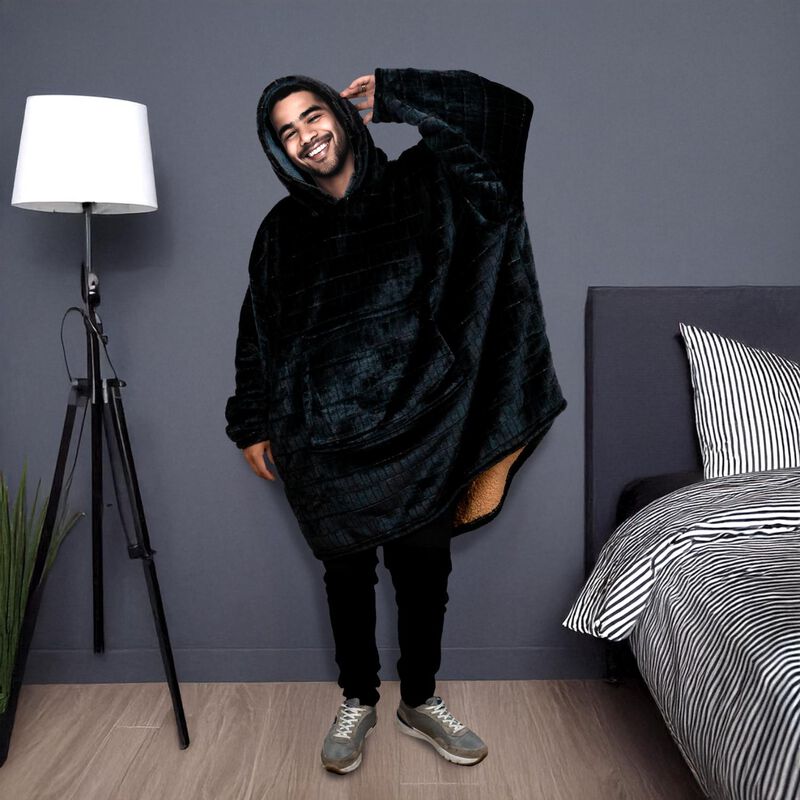 Pijama Adulto Unitalla Sudadera Cobija Negro image number null