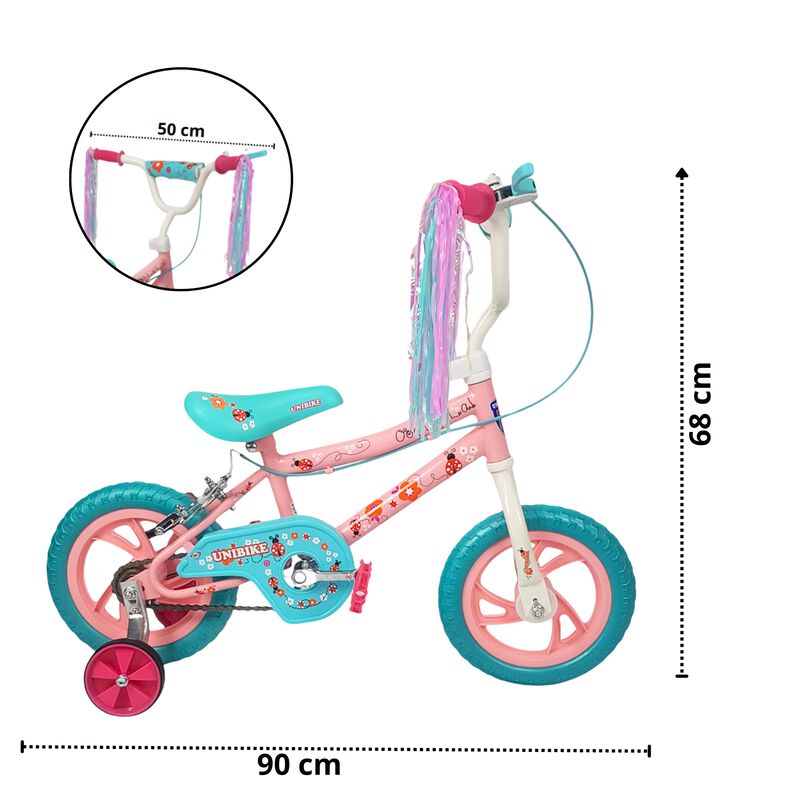 Bicicleta Infantil Ni&ntilde;as R12 Ruedas Auxiliares ... image number null