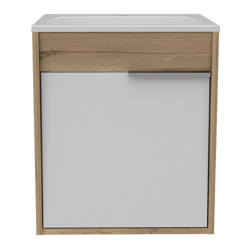 Mueble Lavamanos Burco Caf&eacute; Claro y Blanco image number null