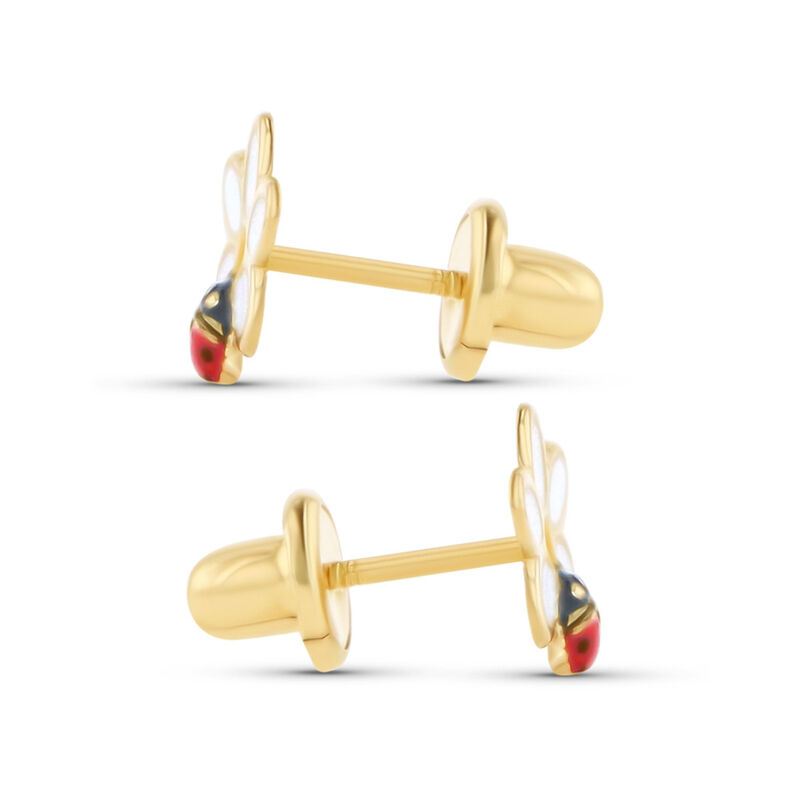 Broqueles De Flor En Oro Amarillo 10K Con Mariq... image number null