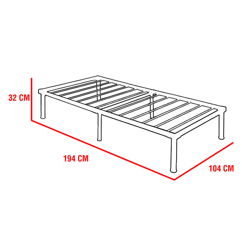 Base De Cama Individual Plegable 3020 De Acero ... image number null