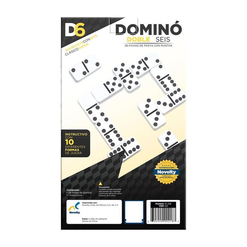 Domin&oacute; Doble 6 con 28 Fichas Novelty image number null