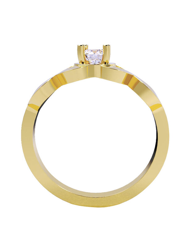 Anillo de Compromiso en Oro Amarillo 14K con Ci... image number null