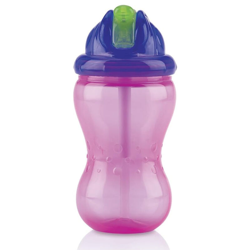 Vaso Flip It Popote Nuby 12oz Rosa Lila image number null