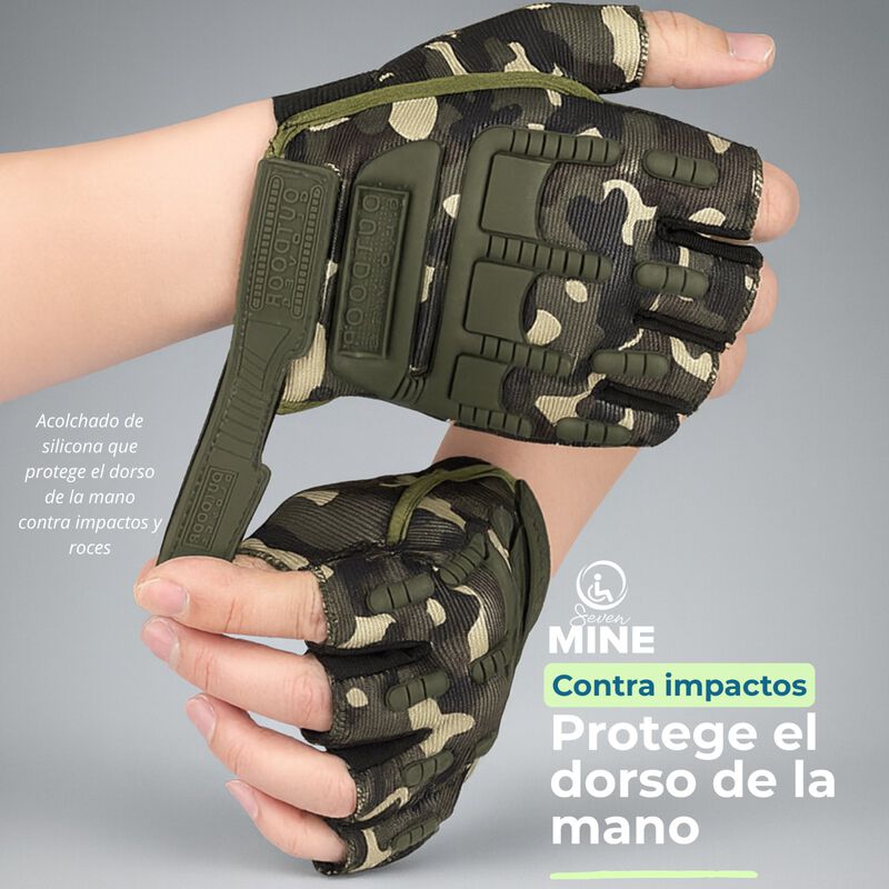 Guantes T&aacute;cticos de Medio Dedo Motociclista &ndash; P... image number null