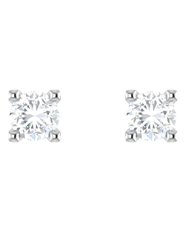 Broqueles De Oro Blanco 14k Con 10pts De Diaman... image number null