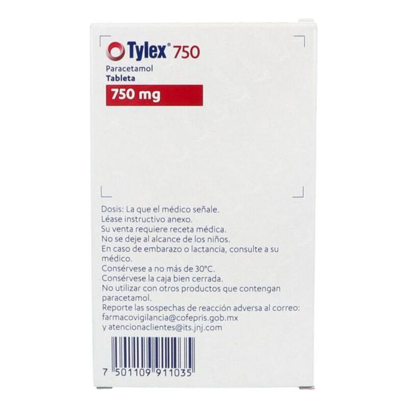 J&amp;j Consu Tylex, 750 Mg - 40 Tabletas image number null