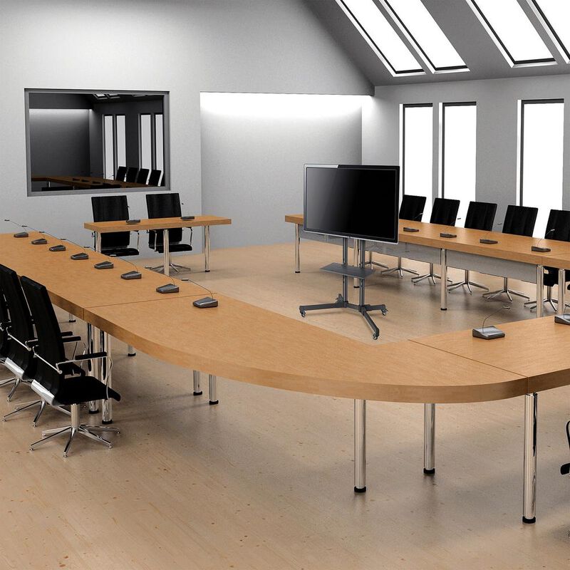 Soporte m&oacute;vil para pantallas de 19&rdquo; a 83&rdquo;, con ... image number null