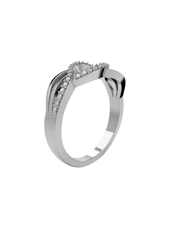 Anillo de Compromiso en Oro de 14K con Circonia... image number null