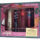Set de 4 piezas Yuya Yin Yang, máscara de pestañas, gel de cejas, tinta multisusos ying yang, labial liquido la sirena