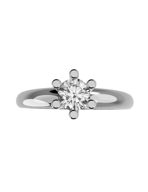 Anillo de Compromiso en Oro de 14K con Circonia... image number null