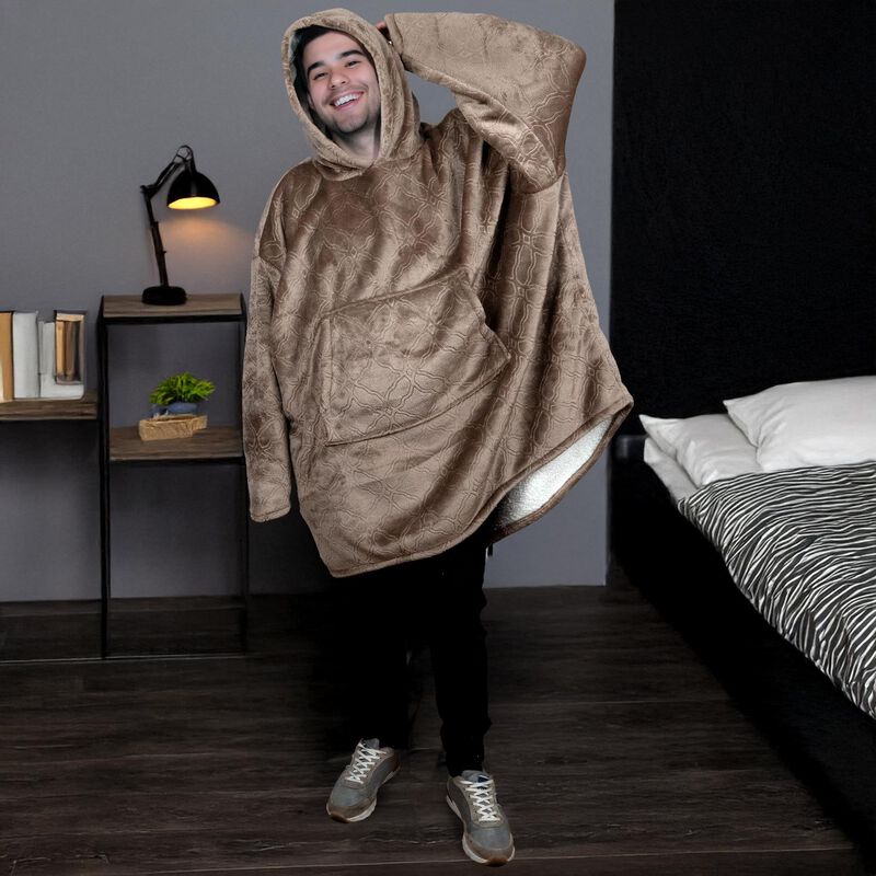 Pijama Adulto Unitalla Sudadera Cobija Caf&eacute; Cla... image number null