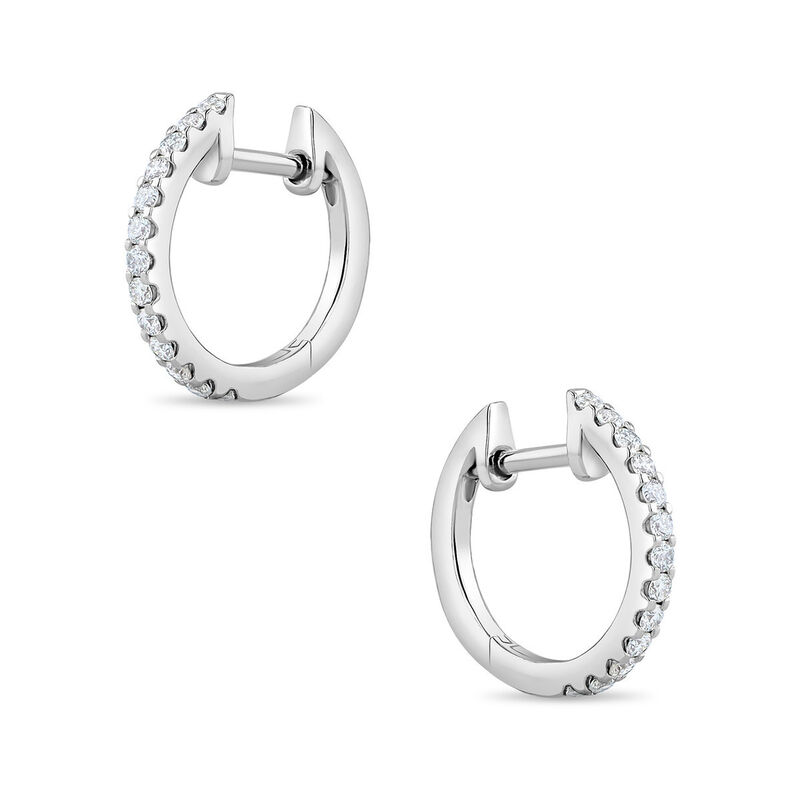 Arracadas Oro Blanco 14k Con 27 Pts De Diamante image number null