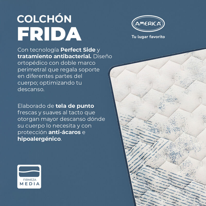 Colch&oacute;n Individual America Frida + Almohadas At... image number null