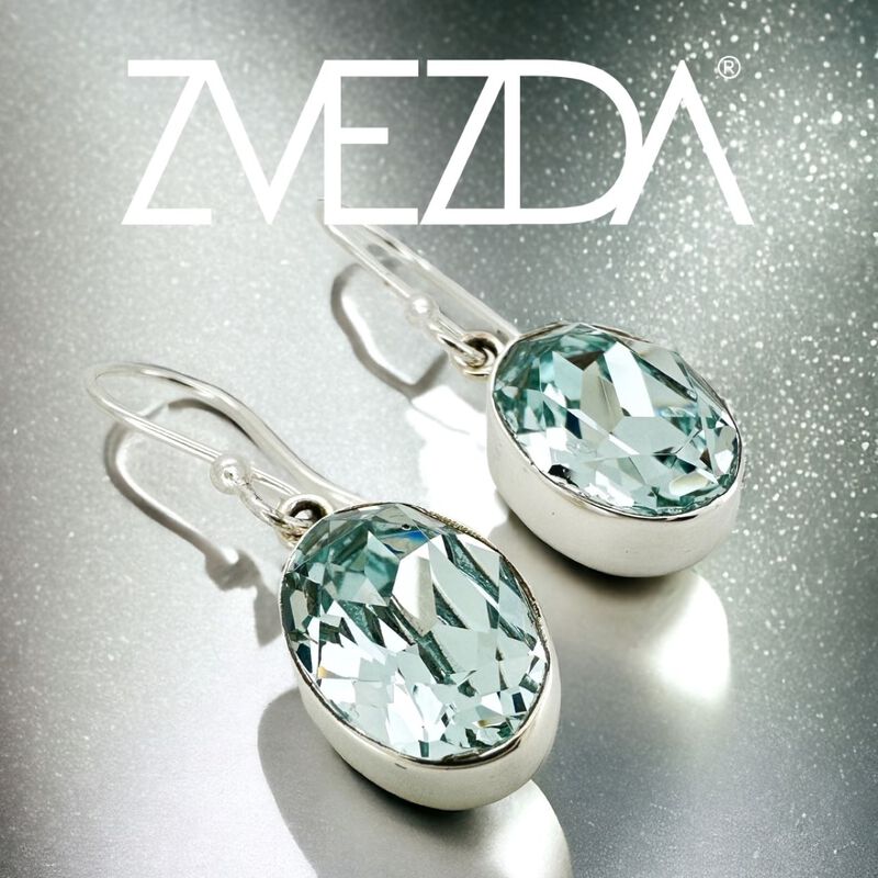 Collar y aretes Oval verde claro con plata .925... image number null