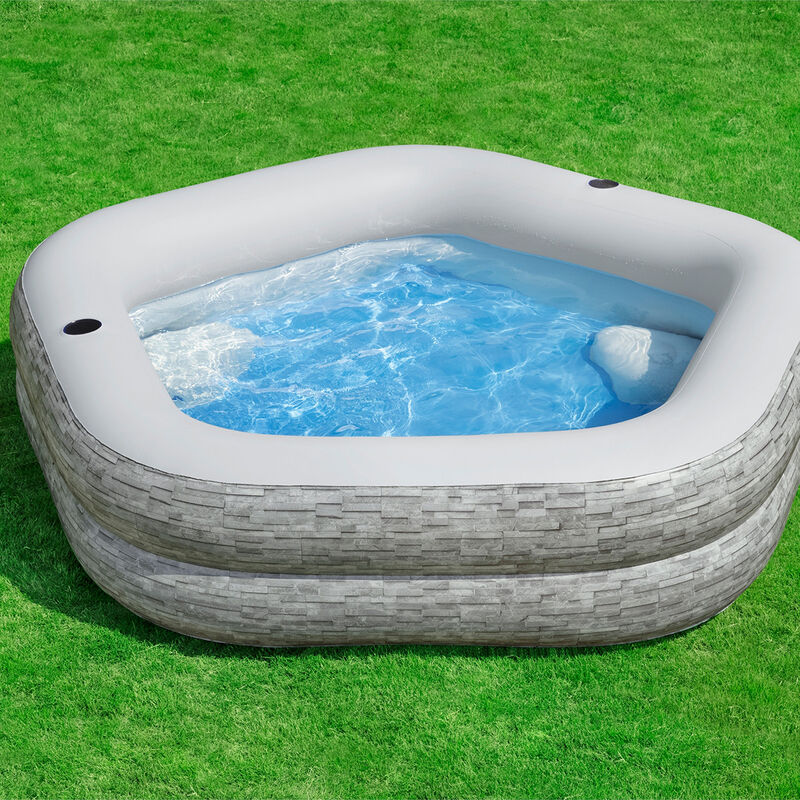Alberca Inflable Familiar Decorado Piedra 2.13m... image number null