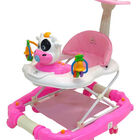 Andadera Mecedora Musical Con Baston Toldo Llantas Gel Vaquita Rosa