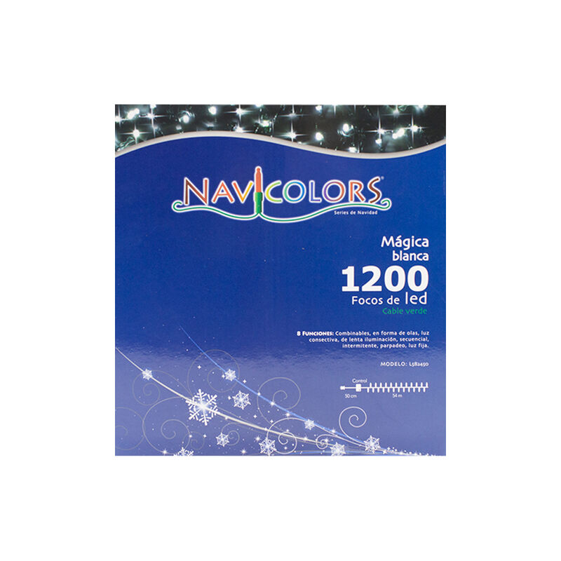 Serie Luces LED Blanca 1200 focos cable Verde 8... image number null