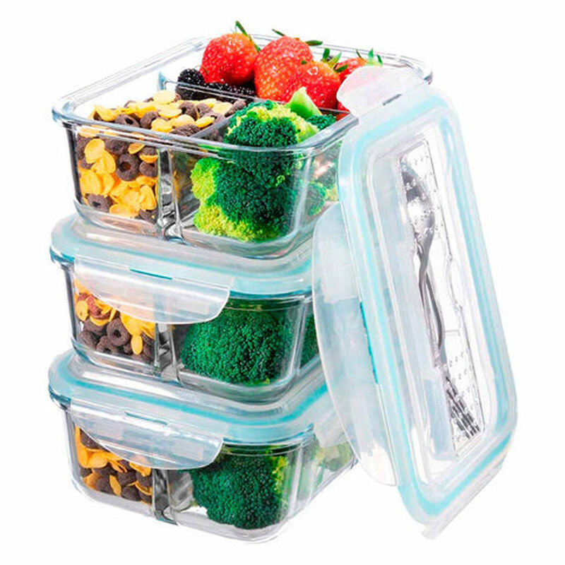 Set Brantrendy de 3 recipientes de vidrio hermé... image number null