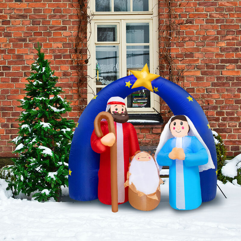 Inflable Navide&ntilde;o Nacimiento Luz Led 1.80 Mts image number null