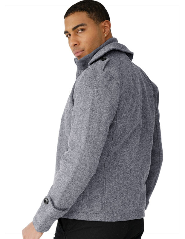 Abrigo Caballero Simulaci&oacute;n Doble Cuello Invier... image number null