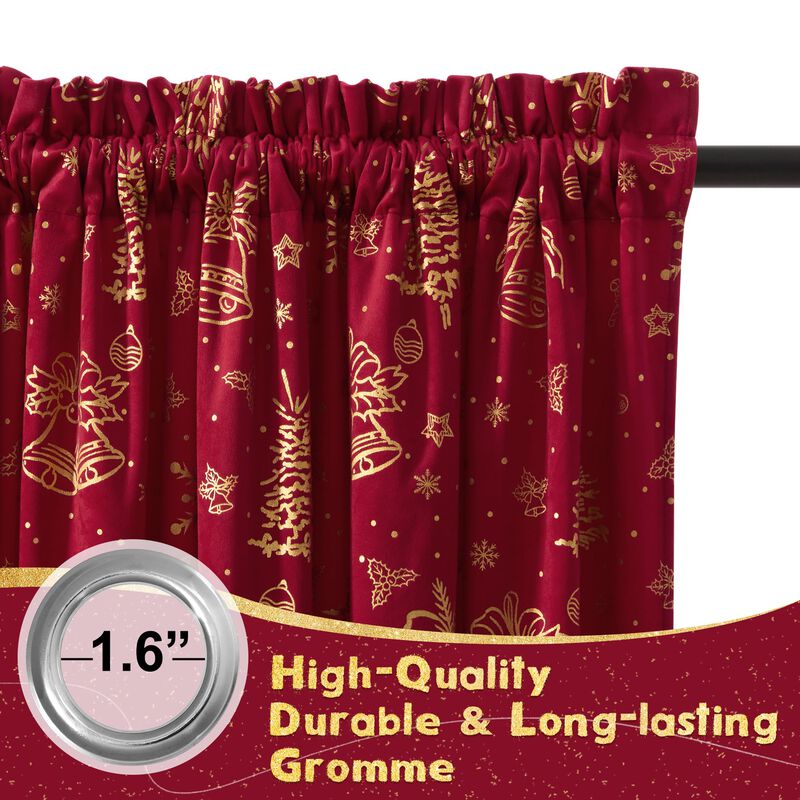 Cortinas Nicetown De Terciopelo Rojo, 213 X 132... image number null