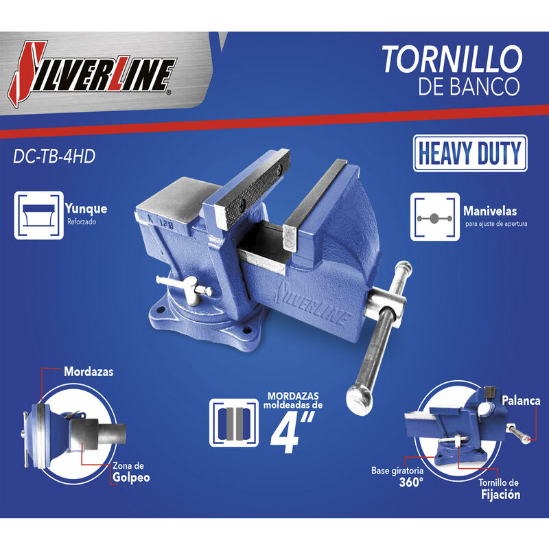 Tornillo de Banco de 4 Pulgadas Silverline Colo... image number null