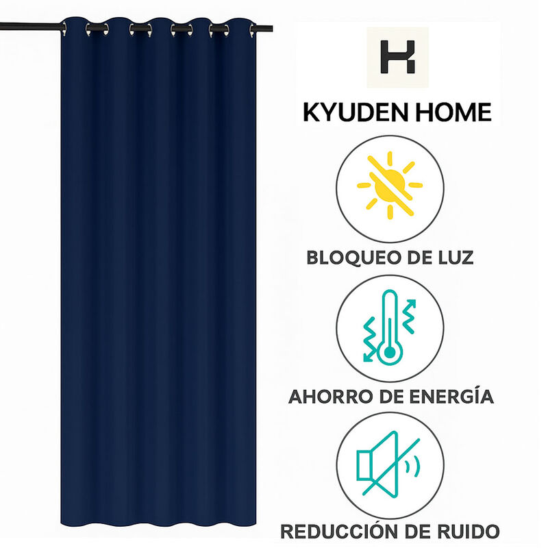 Cortinas Blackout para bloquear luz y ruido Azu... image number null