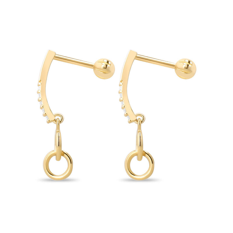 Aretes De Oro Amarillo 10k Con Zirconias image number null