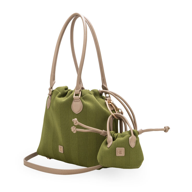 Bolsa Tote Textil Con Charm De Mini Bolsa Color... image number null